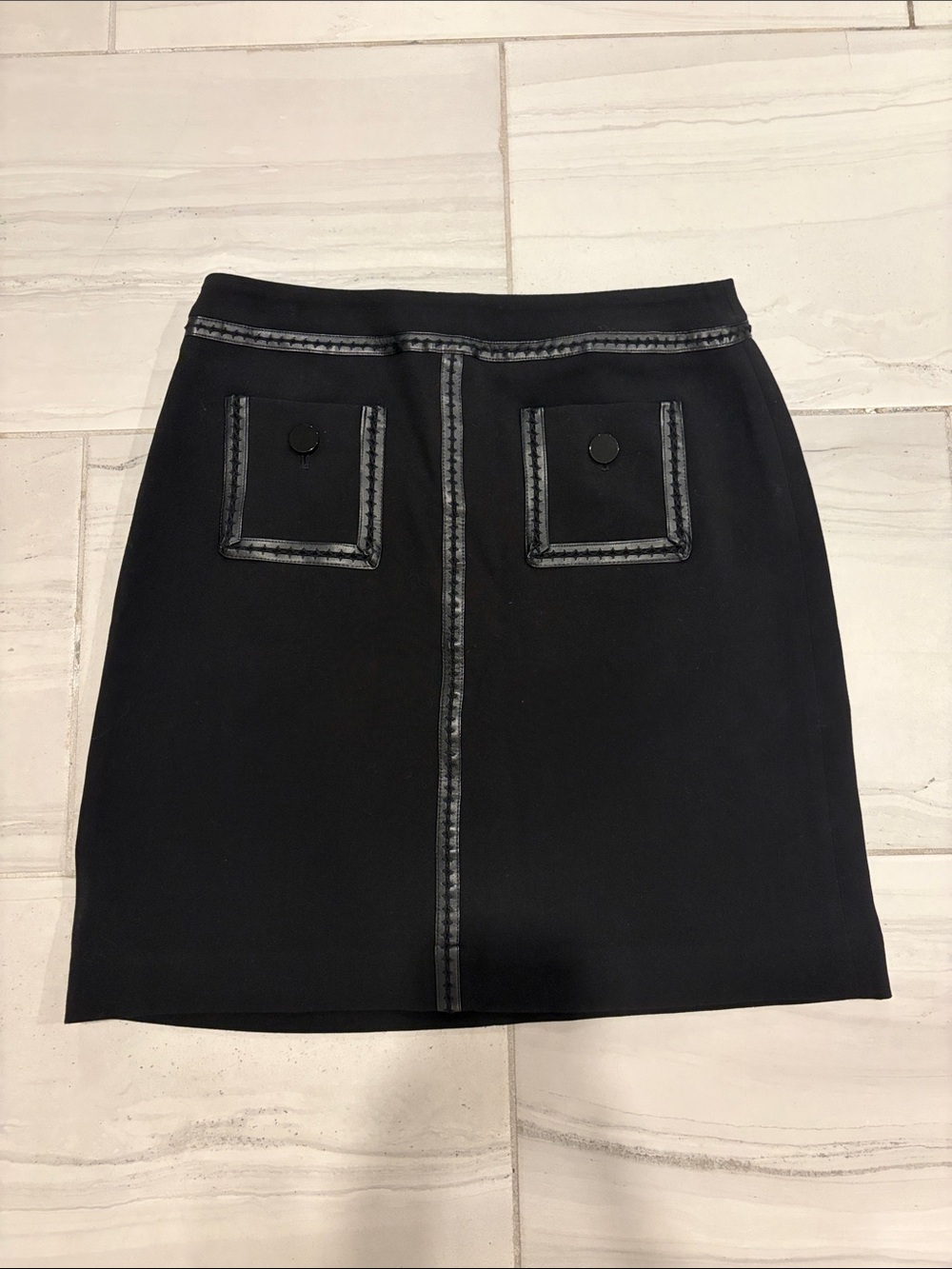 Karl Lagerfeld Black Skirt With Button Pockets